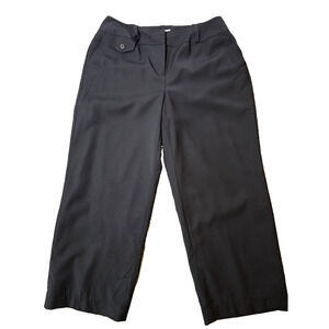 Talbots Womens Navy Blue Dress Pants Lined Elastic Back Waist Tailored Fit 14W P